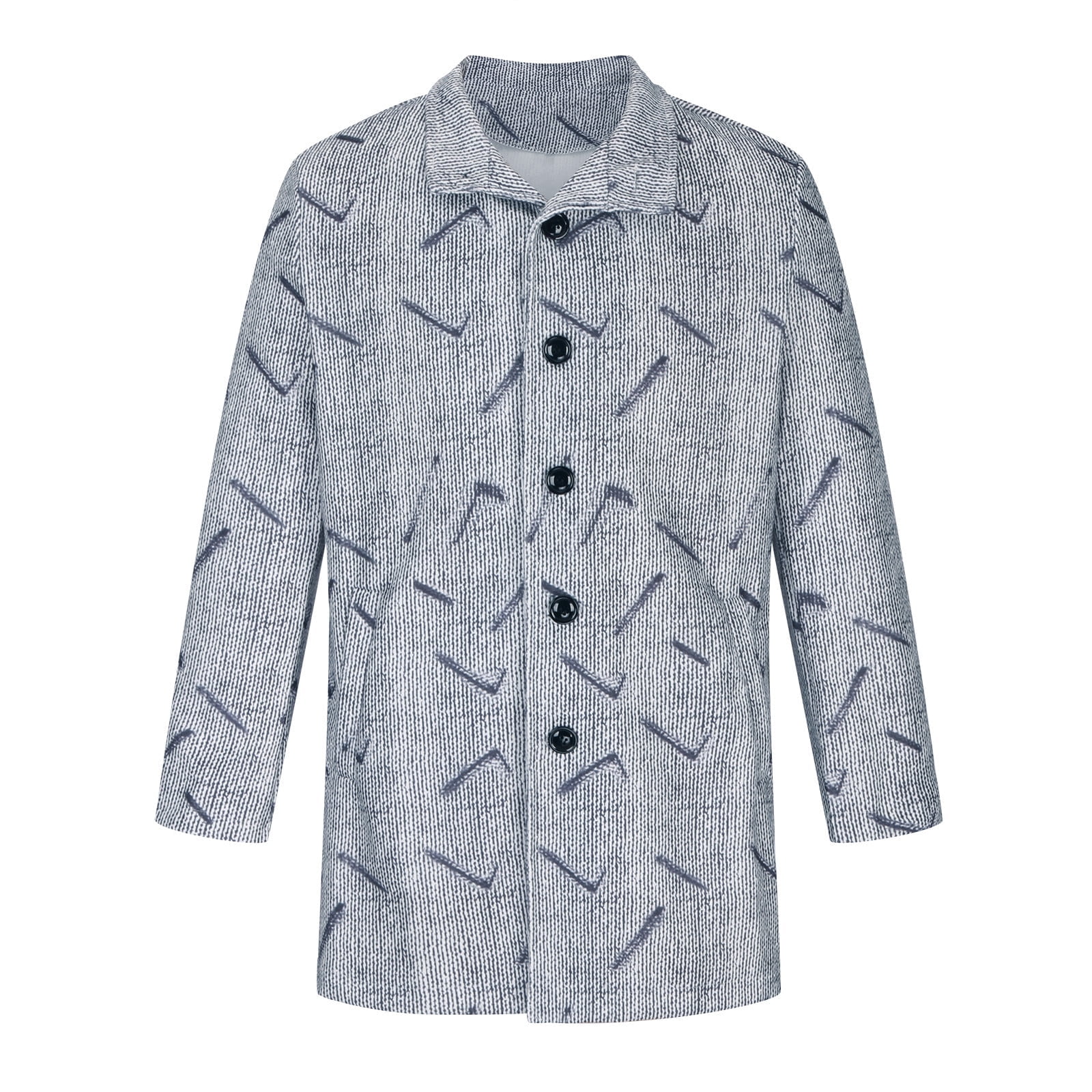 Xysaqa Men's Stylish Single Breasted Wool-Warm Trench Coat