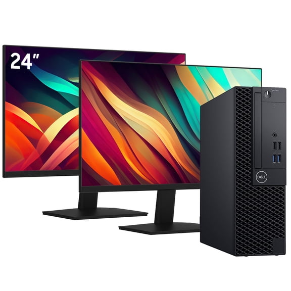 Restored Powerfull Desktop PC Dell OptiPlex SFF Computer, New Dual 24inch FHD (Intel Core i7 Processor/ 512GB SSD + 500HDD/ 32GB RAM/ Windows 11 Pro) - Office/ Home Use - (Refurbished)