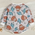 thumbnail image 3 of Esaierr Newborn Baby Girls Crewneck Jumpsuit for Infant Romper Casual Long-Sleeved Cute Print Soft Comfortable Baby Crawling Suit Tops for 0-18M, 3 of 5