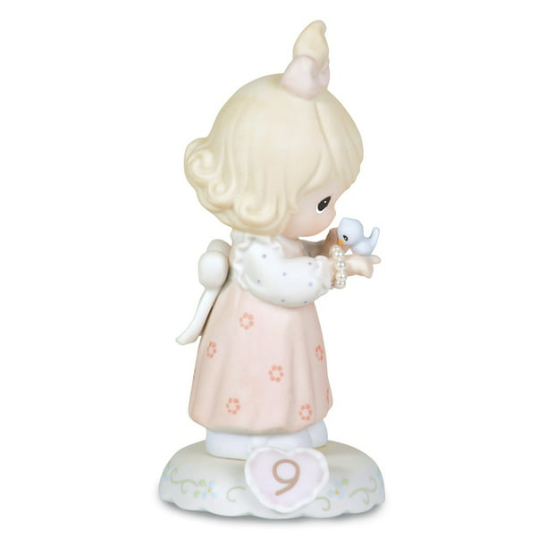 Precious Moments, Birthday Gifts, “Growing In Grace, Age 9”, Bisque  Porcelain Figurine, Blonde Girl, #183865