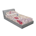 thumbnail image 3 of Ambesonne Floral Fitted Sheet & Pillow Sham Set, Blooming Flower Retro, Queen, Multicolor, 3 of 3
