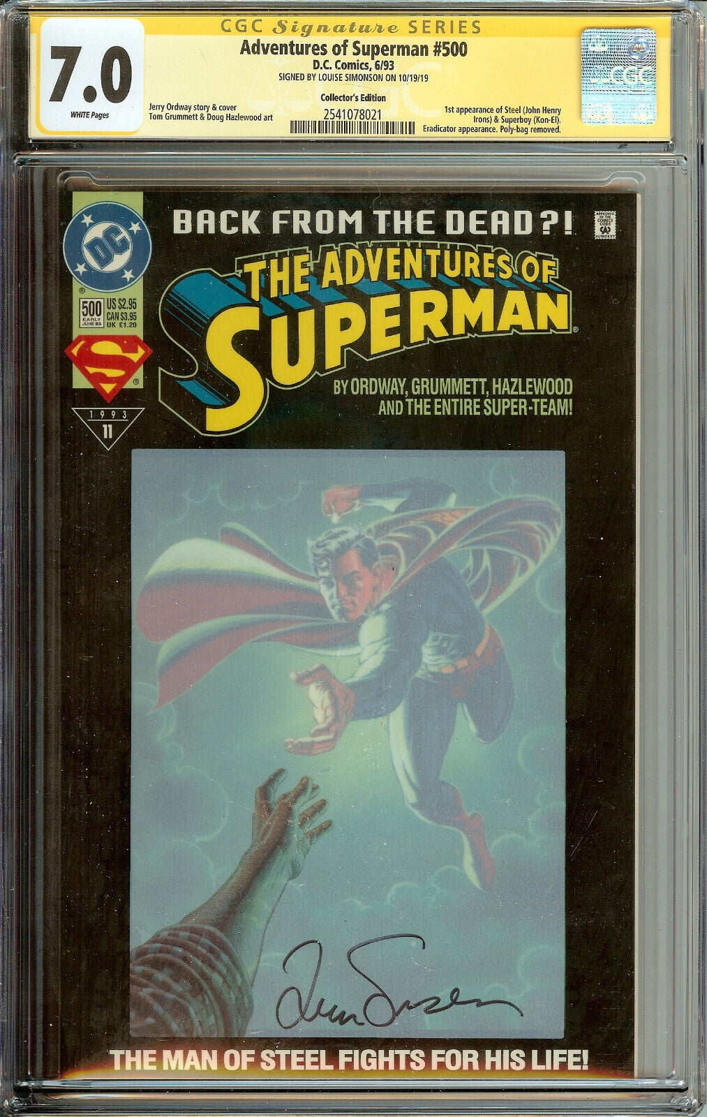 Adventures of Superman #500 CGC 7.0 Signed Louise Simonson
