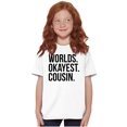 thumbnail image 3 of Worlds Okayest Cousin Family Relative Crewneck T Shirts Boy Girl Teen Brisco Brands L, 3 of 5