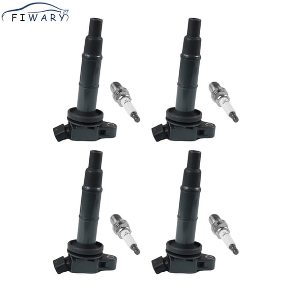 FIWARY 4pcs Ignition Coils   4pcs Iridium Spark Plugs for 2002-2011 Toyota Camry 2.4L UF333