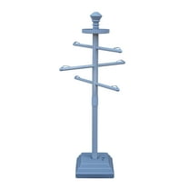 Swimline 89033 HydroTools 52" Tall 3-Arm Premium PVC Free Standing Outdoor Poolside Towel Drying Rack Valet w/ Weighted Base, Blue