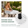 thumbnail image 4 of Round Outdoor Tablecloth with Umbrella Hole and Zipper, Gray Palm Leaf Tablecloth with Elastic Waterproof, Tropical Botanical Leaves Minimalist Patio Table Covers for 36" - 44" Picnic Pool Tables, 4 of 9