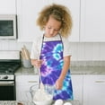 thumbnail image 4 of Purple Blue Tie Dye Pattern Kids Aprons for Girls and Boys,Adjustable Neck Strap Toddler Aprons for Kids Cooking Baking, 4 of 6