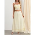 thumbnail image 4 of LMLYSoH Women's 2 Piece Skirt Outfits Sleeveless Ruffle Trim Camisole Long Tie Up Skirt Set, 4 of 9