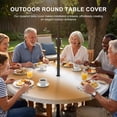 thumbnail image 2 of Round Outdoor Tablecloth with Umbrella Hole and Zipper, Burnt Orange White Ombre Fitted Table Cover with Elastic for 55-60 Inch, Modern Abstract Art Farmhouse Gradient Waterproof Patio Tablecoths, 2 of 9