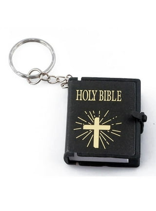 New Fashion Diy Keychain Jesus Cross Book Bible Pendant Men'S Jewelry Car  Keychain Souvenir Gift
