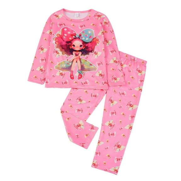 MEZZALL Glow In The Dark Kids Pajama Sets For Boys Girls Long Sleeve And Pants 3-8 Years Cute Printed Sleepwear For Home Use 3-4 Soft Baby Pyjamas