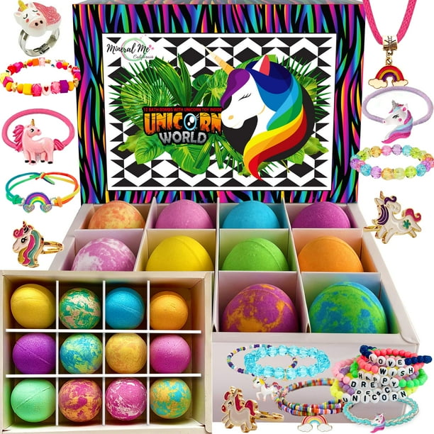 Bombas de baño Mineral Me California Unicorn, paquete de 12 con joyas