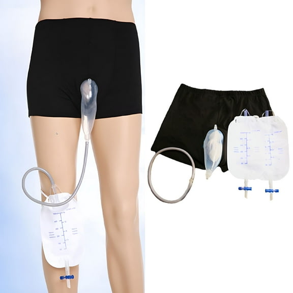 XIRQI 2026 New Urine Bag Holder 2Pcs Urinal Bag and 1Pcs Silicone Catheter 1Pcs Leg Shorts Urinary Incontinence Supplies for Men