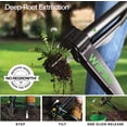 thumbnail image 2 of Weeding tool with long adjustable handle (36 inches, 40 inches, and 45 inches), quick release weeding ejection mechanism, lightweight aluminum standing heavy-duty weeder, 4-claw head and foot pedal e, 2 of 4