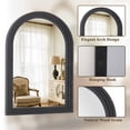 thumbnail image 4 of Easy4Home 36"x24" Arched Bathroom Mirror with Wooden Frame Decorative Wall Mounted Mirror, Black, 4 of 6