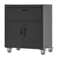 thumbnail image 2 of Tcbosik Metal Storage Cabinet with Wheels, Rolling Tool Cabinet with Drawer, Shelves and Lockable Doors, Mobile File Cabinet with Adjustable Shelf for Home Office Garage Basement, Black, 2 of 8