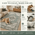 thumbnail image 2 of Royalbear 8'x10' Area Rug - Vintage Oushak Sage Green & Cream Medallion Rug, Traditional Oriental Floral Floor Carpet for Living Room Bedroom Dining Room, 2 of 7