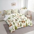 thumbnail image 3 of Manfei Bear Rabbit Fox Bedding Comforter Set 7 Pieces for Children Teens,Jungle Animal Full Bedding Set Lightweight,Woodland Wildlife Fitted Sheet Flat Sheet,Breathable Home Decor,Reversible, 3 of 8