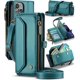 thumbnail image 1 of Funda tipo cartera cruzada para iPhone 13 con soporte RFID, ranuras para tarjetas de carga inalámbrica anticaídas, bolso de hombro de piel sintética con correa ajustable, 1 of 9