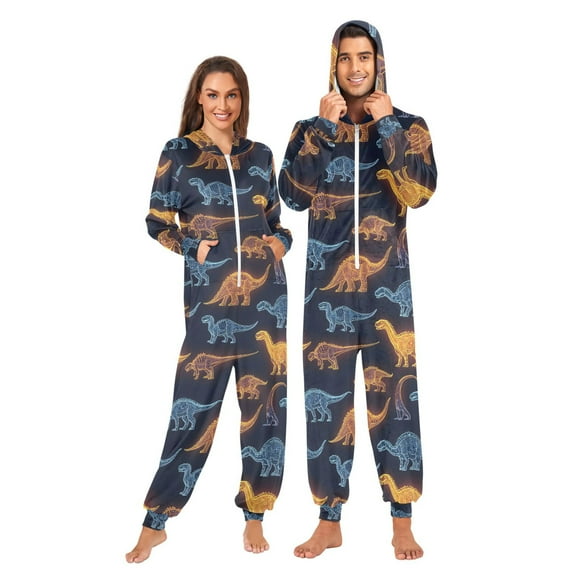 joogoo Dinosaur Unisex Adults Onesies Pajamas Jumpsuits L