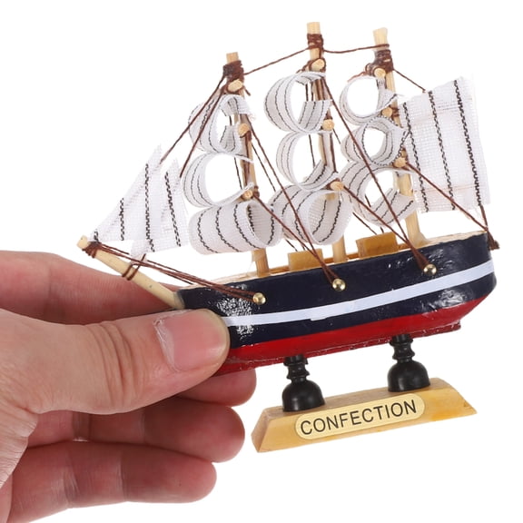 LOLIPPYY Wooden Sailboat Model 1Pc Decorative Sailing Ship Craft for Home and Office Ornament