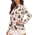 thumbnail image 2 of Uorisanigo Cute Dachshund Long Sleeve Golf Polo Shirts Relaxed Casual Hiking Running Workout Tops Quarter Zip Daily Wear for Tennis Hiking & Outdoor Sports, 2 of 7