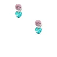 thumbnail image 2 of Delight Jewelry Teal Crystal Heart Pink Crystal Clip on Earrings, 2 of 5