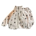 thumbnail image 6 of LvhaoGJOB Little Kids Girls 2-Piece Outfit Set, Beige - all over bow print, Pink bows, 6 of 6