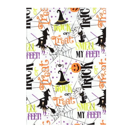 Halloween Tablecloths Halloween Vinyl Tablecloth PEVA, Environmentally Friendly, Flannel Backed, 52 x 70 Rectangle -Trick Or Treat Pattern with Witches, Spiders, Black Cats, Pumpkins and more ()