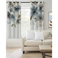 thumbnail image 2 of Blue Brown Spring Floral Blackout Curtains for Bedroom Living Room Darkening Curtains 84 Inch Length 2 Panels Set Watercolor Summer Botanical Window Curtain Window Treatment Grommet Drapes 42"x84", 2 of 9
