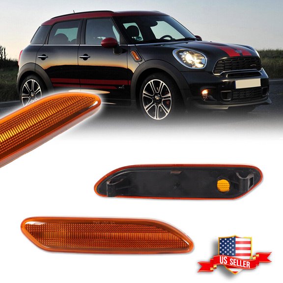 For Mini Cooper Countryman 2012-2017 R60 R61 Fender Side Marker Light Amber Lens