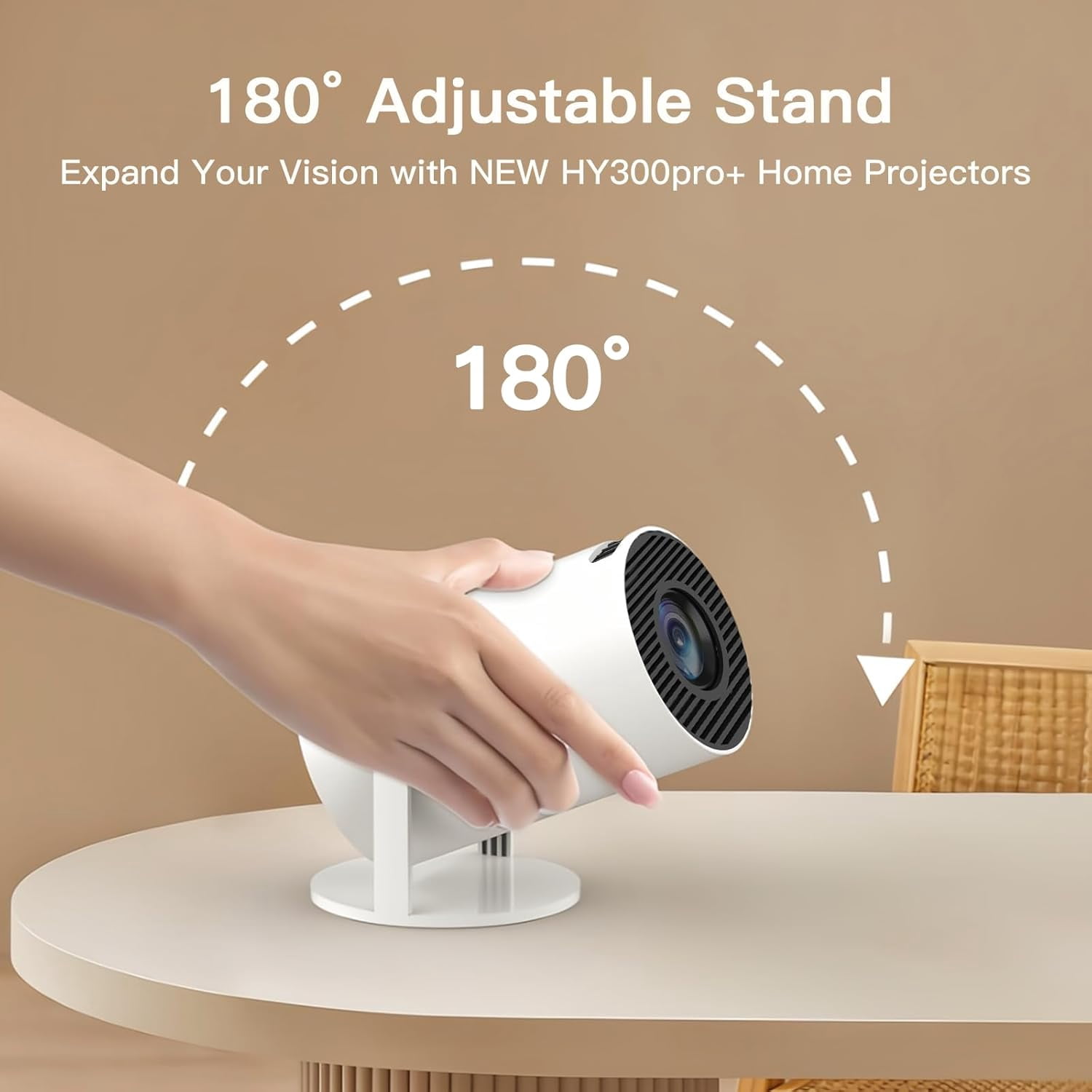 Projector with Wi-Fi 6 &  5.4, 1080P 4K Support Full HD, Auto  360 °   Portable Home Cinema  Projector for iOS/Android X1