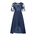 thumbnail image 4 of Summer Dresses for Women 2023 Causal Solid Sexy O-neck Short Sleeve Flowy Smocked Party Dress, 4 of 6