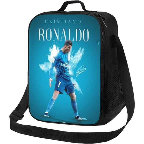 Soccer Player #7 Lunch Bag Cristiano Ronaldo Cooler Bag For School/Work/Party/Travel/Picnic Football Fans Lunch Box-Style 1