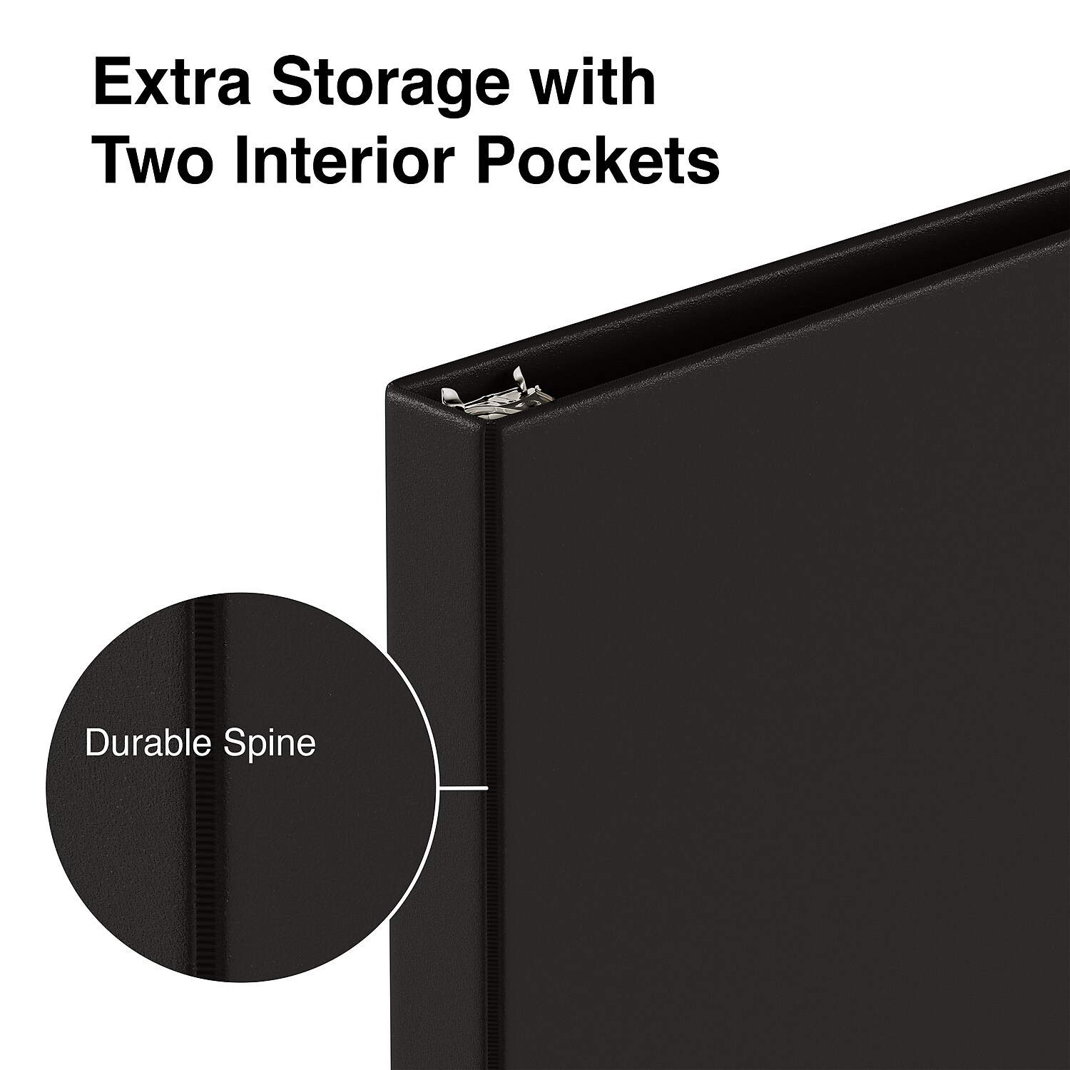Staples Simply 0.5-Inch Round 3-Ring Binder, Black photo 6