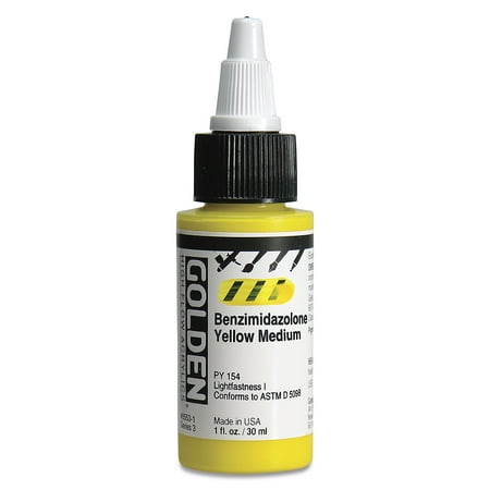 UPC: 0738797016026 | Golden High Flow Acrylics – Benzimidazolone Yellow Medium  1 oz bottle