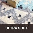 thumbnail image 4 of Faux Fur Boho Round Rug Round Area Rug Washable Rug Non-Slip Gray and Blue Small Round Rug Ultra Sofa Carpet for Living Dining Room Bedroom 3'x3' Round Blue/Multi, 4 of 7