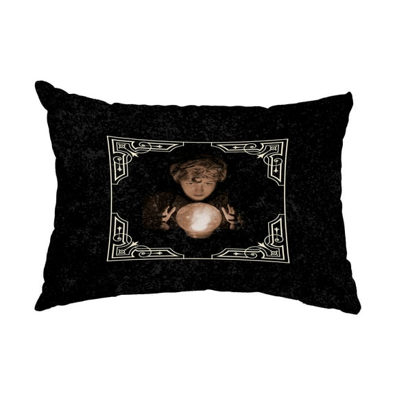 Simply Daisy, 14" x 20" All Seeing Psychic Cream Halloween Print Decorative Outdoor Throw Pillow