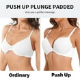 thumbnail image 6 of YANDW Push Up Padded Bra for Women Plunge Underwire T-Shirt Bras Add Cup, White 38D, 6 of 7
