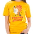 thumbnail image 3 of Oversized Turkey Thanksgiving Graphic Design Unisex Ring Spun Combed Cotton Short Sleeve Deluxe Jersey T-Shirt - Taxi Gold 2XL, 3 of 4