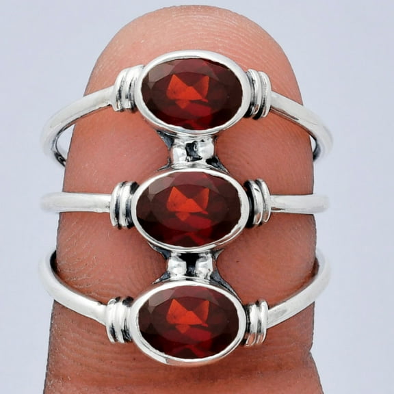 Hessonite Garnet - Madagascar 925 Sterling Silver Ring s.8 Jewelry R-1566 AGR1011_A_8