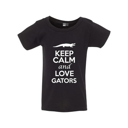 

Keep Calm And Love Gators Animals Funny Toddler Kids T-Shirt Tee