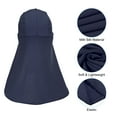thumbnail image 3 of Uxcell Sun Shade Hat Neck Shade, 3 Pack Cooling Skull Cap Fishing Hats for Hiking, Navy Blue, 3 of 6