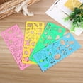 thumbnail image 5 of Milue Geometric Drawing Templates Plastic Rulers Multi-Function Measuring Rulers, 5 of 21