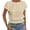 Beige, variant on Crew Neck 1/4 sleeve Casual Cottagecore Summer T Shirt Hawaiian Shirts Basic Tees boho tops for women summer Red S