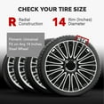 thumbnail image 4 of Wheel Rim Cover, Anti Impact Scratch Proof 14 Inch Wheel Hub Caps Stylish Look Universal  for Cars Trucks SUV, 4 of 7