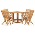 thumbnail image 2 of vidaXL 5 Piece Folding Patio Dining Set Solid Teak Wood, 2 of 3