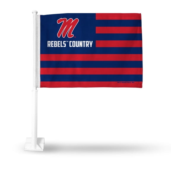 Mississippi-Ole-Miss-Rebel's Country 11x14 Window Mount 2-Sided Car Flag