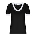 thumbnail image 5 of VBVC Women's V-Neck Color Block Basic Tops,Ladies Going Out Baseball Tees,Summer Stretchy Pullover For Women,Dark Gray,S-2XL, 5 of 8