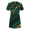 thumbnail image 4 of SMihono Robe Maxi Bohème d'Été pour Femmes Grande Taille Mode Féminine Col Rond Manches Courtes Imprimée Robe de Plage, 4 of 4